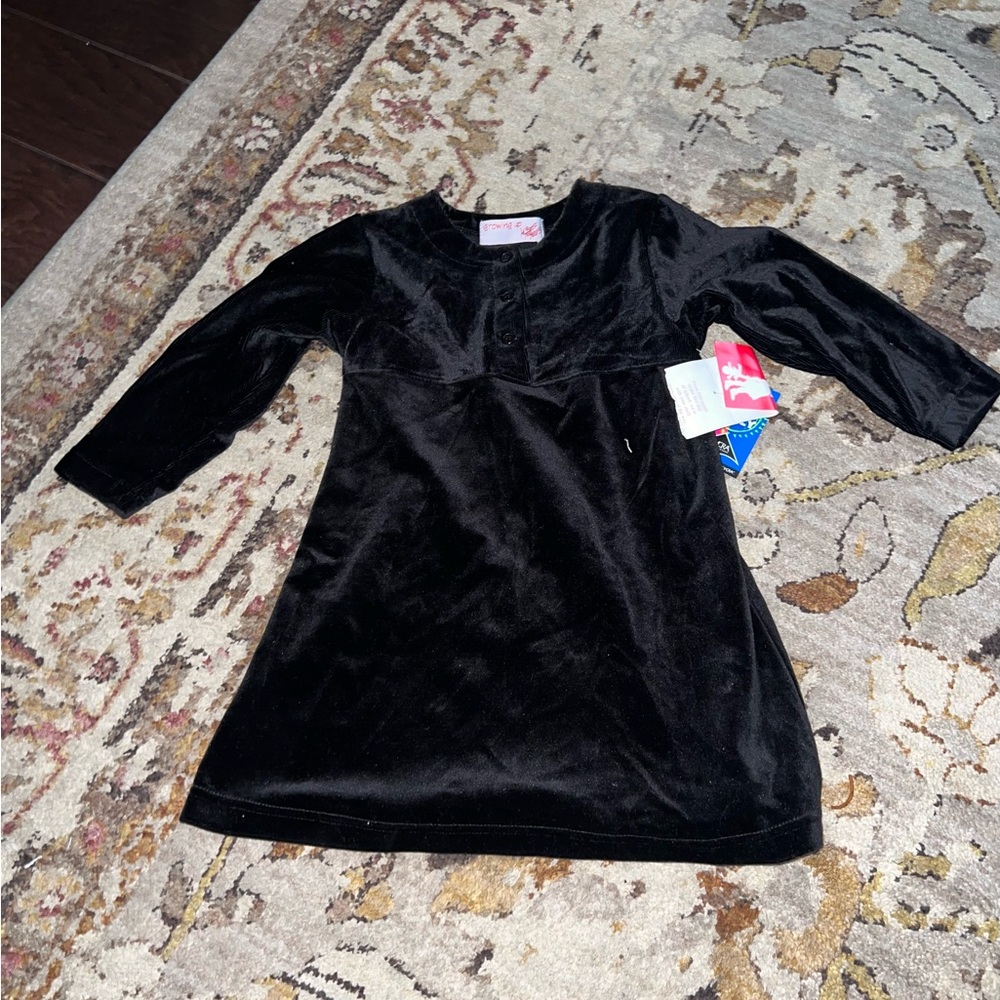 Lord & Taylor Black Velvet Kids Dress
